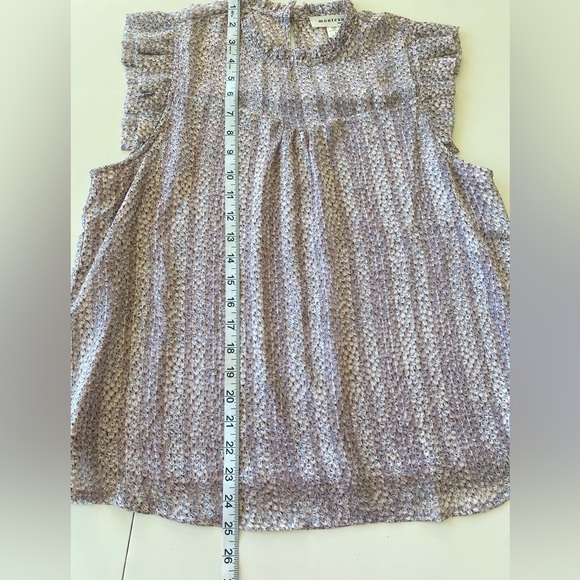 NWOT MONTEAU LOS ANGELES Ruffle Blouse Top - Picture 3 of 9